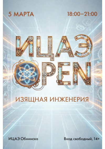 Afisha-go. Афиша мероприятий: Тематический вечер «ИЦАЭ OPEN: изящная инженерия»