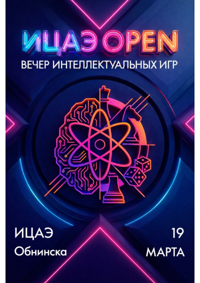 Afisha-go. Афиша мероприятий: Встреча «ИЦАЭ OPEN: вечер интеллектуальных игр»