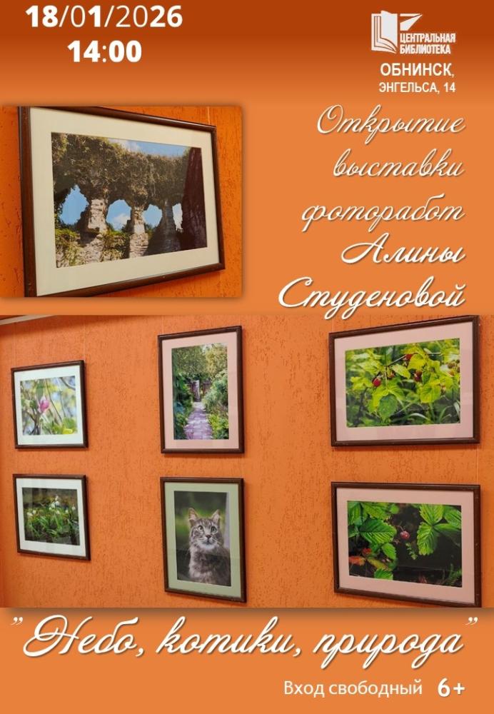 
<span>Открытие выставки «Небо, котики, природа»</span>
